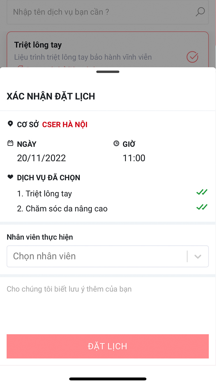 Xác nhận & Thêm ghi chú